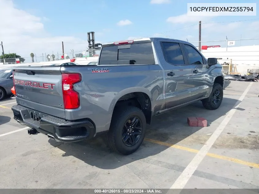 2021 Chevrolet Silverado 1500 4Wd Short Bed Lt Trail Boss VIN: 1GCPYFEDXMZ255794 Lot: 40126015