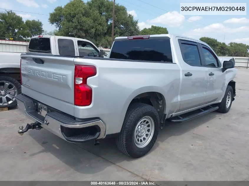 2021 Chevrolet Silverado 1500 2Wd Short Bed Wt VIN: 3GCPWAEH7MG290448 Lot: 40163648