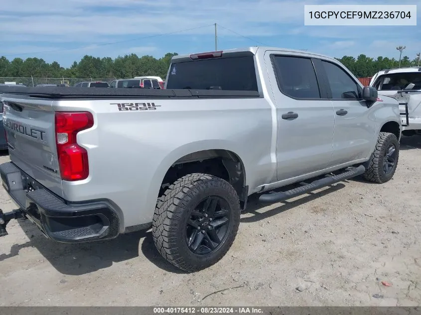 2021 Chevrolet Silverado 1500 4Wd Short Bed Custom Trail Boss VIN: 1GCPYCEF9MZ236704 Lot: 40175412