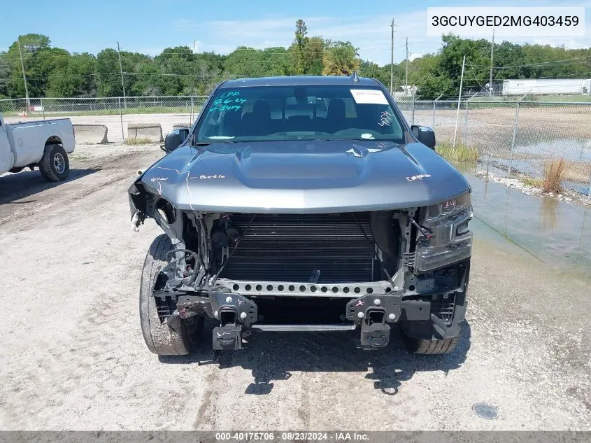 2021 Chevrolet Silverado 1500 4Wd Short Bed Ltz VIN: 3GCUYGED2MG403459 Lot: 40175706