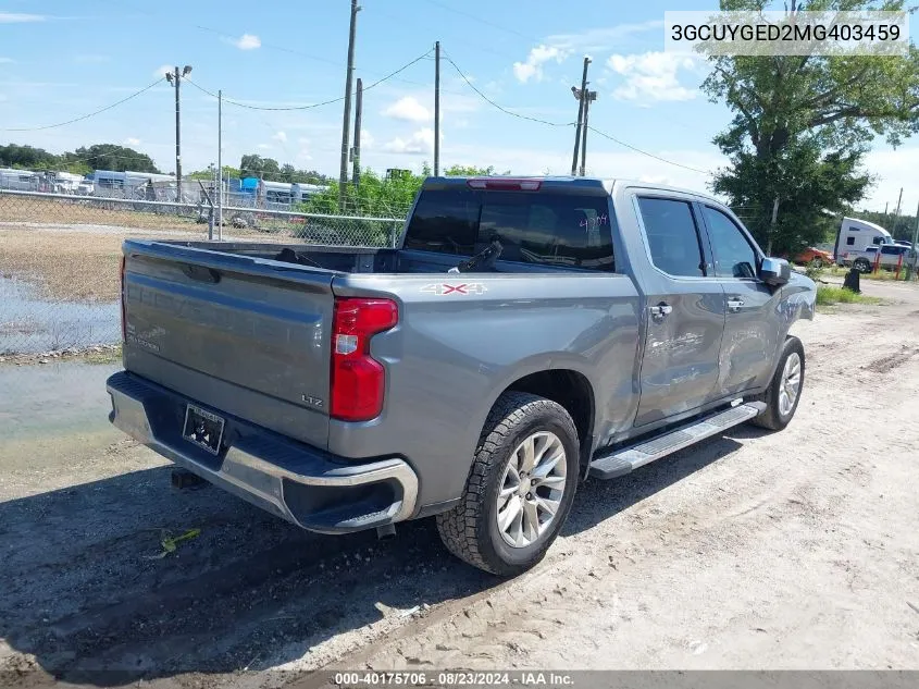 2021 Chevrolet Silverado 1500 4Wd Short Bed Ltz VIN: 3GCUYGED2MG403459 Lot: 40175706