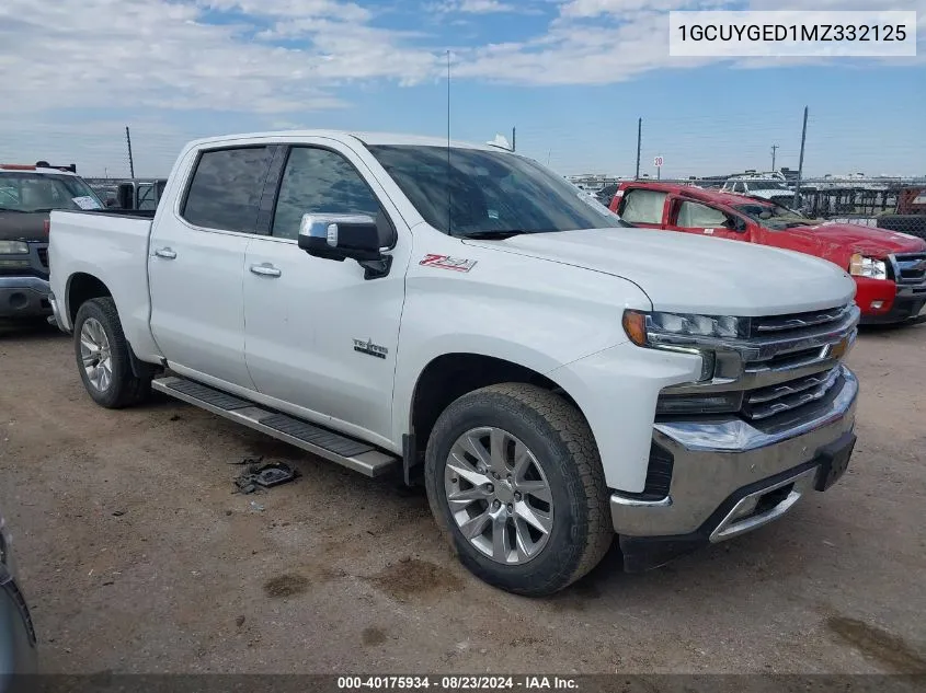 2021 Chevrolet Silverado 1500 4Wd Short Bed Ltz VIN: 1GCUYGED1MZ332125 Lot: 40175934