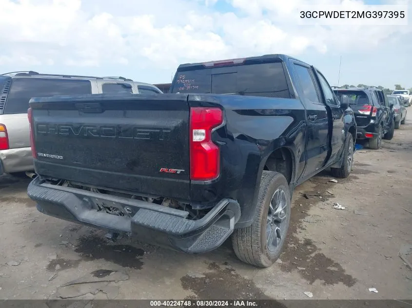 2021 Chevrolet Silverado 1500 2Wd Short Bed Rst VIN: 3GCPWDET2MG397395 Lot: 40224748