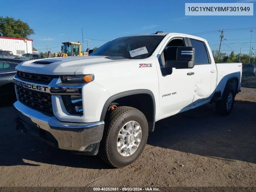 2021 Chevrolet Silverado 2500Hd 4Wd Standard Bed Lt VIN: 1GC1YNEY8MF301949 Lot: 40252881