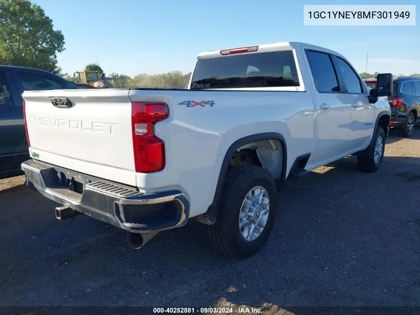 2021 Chevrolet Silverado 2500Hd 4Wd Standard Bed Lt VIN: 1GC1YNEY8MF301949 Lot: 40252881