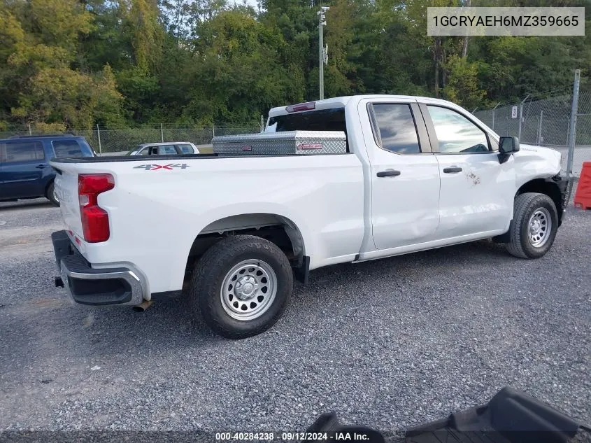 2021 Chevrolet Silverado 1500 4Wd Double Cab Standard Bed Wt VIN: 1GCRYAEH6MZ359665 Lot: 40284238