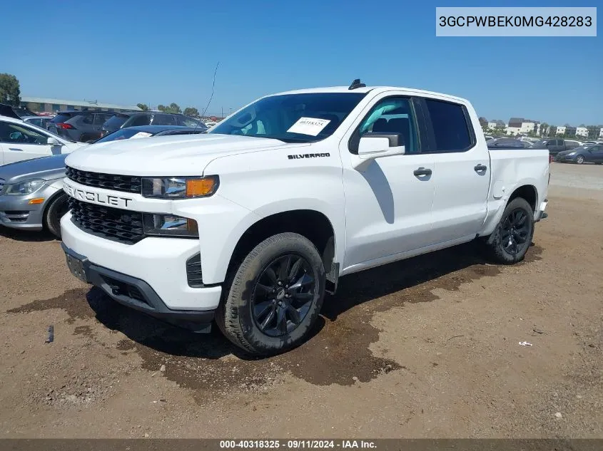 2021 Chevrolet Silverado 1500 2Wd Short Bed Custom VIN: 3GCPWBEK0MG428283 Lot: 40318325