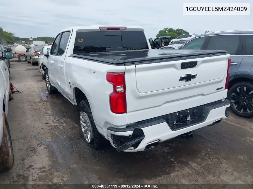 2021 Chevrolet Silverado 1500 4Wd Short Bed Rst VIN: 1GCUYEEL5MZ424009 Lot: 40331119