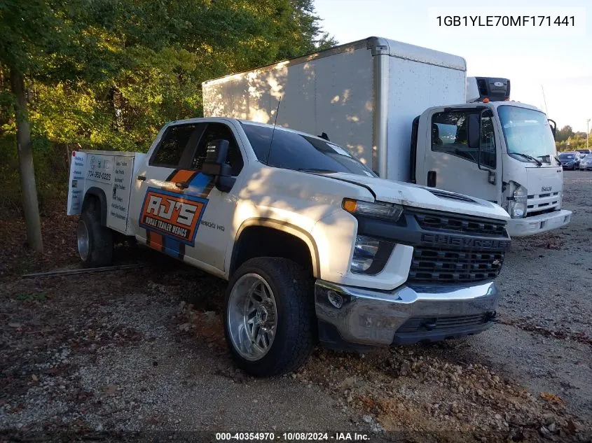 2021 Chevrolet Silverado 2500Hd 4Wd Long Bed Wt VIN: 1GB1YLE70MF171441 Lot: 40354970