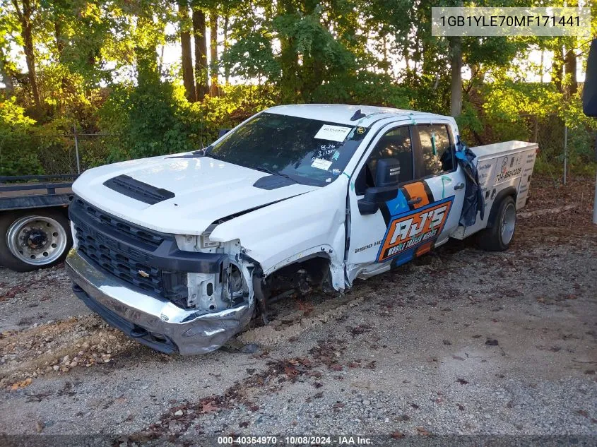 2021 Chevrolet Silverado 2500Hd K2500 Heavy Duty VIN: 1GB1YLE70MF171441 Lot: 40354970