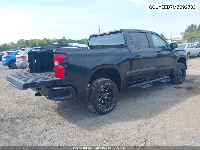 2021 Chevrolet Silverado K1500 Rst VIN: 1GCUYEED7MZ292783 Lot: 40355061