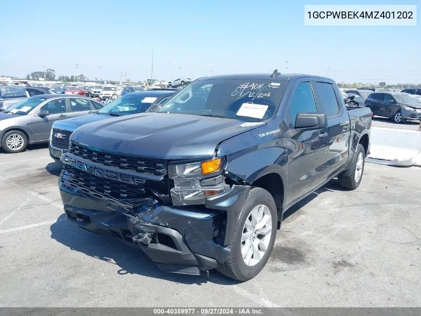 2021 Chevrolet Silverado 1500 2Wd Short Bed Custom VIN: 1GCPWBEK4MZ401202 Lot: 40359977