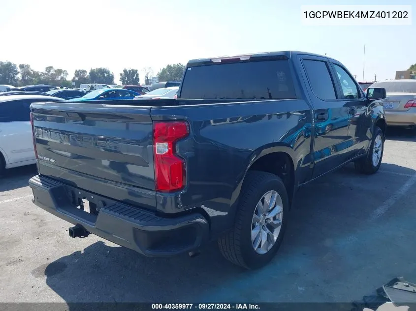 2021 Chevrolet Silverado 1500 2Wd Short Bed Custom VIN: 1GCPWBEK4MZ401202 Lot: 40359977