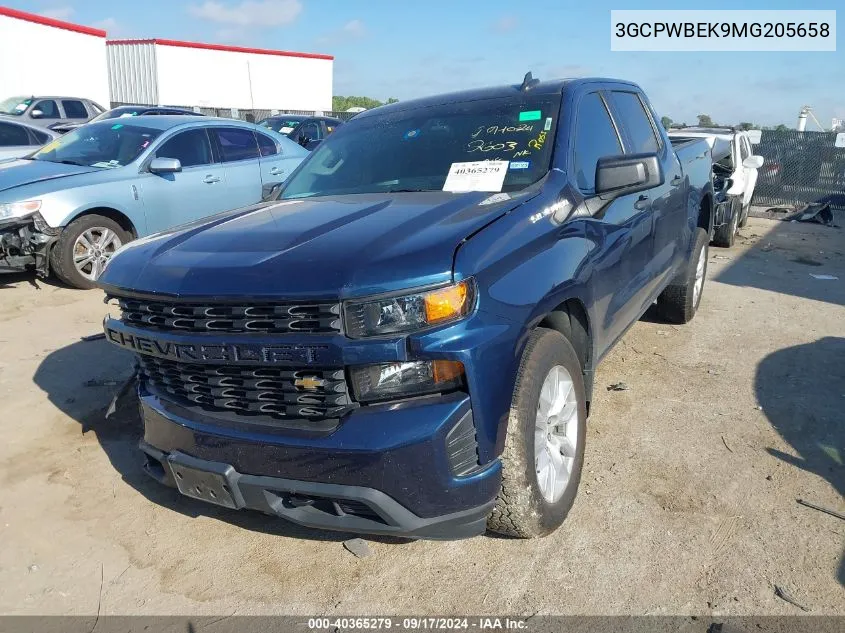 2021 Chevrolet Silverado 1500 2Wd Short Bed Custom VIN: 3GCPWBEK9MG205658 Lot: 40365279