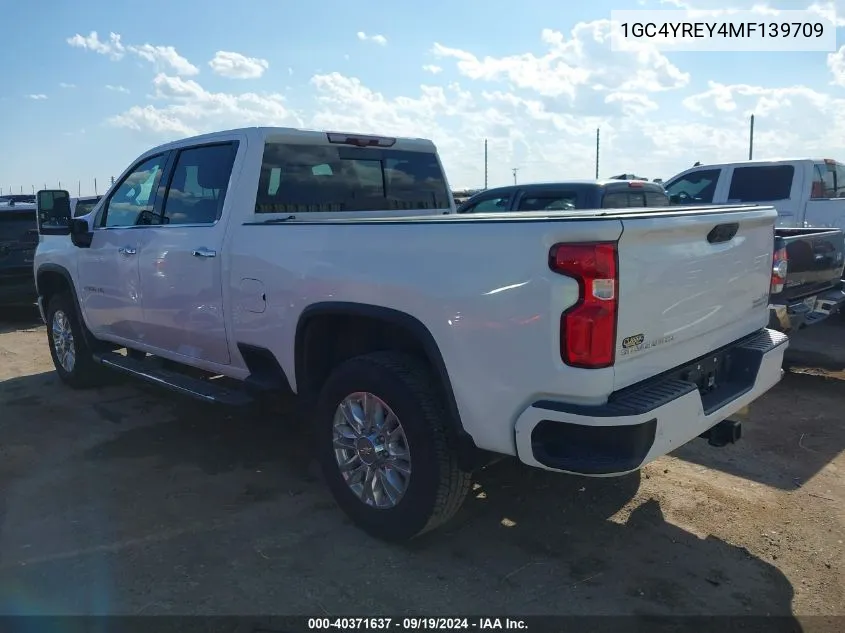 2021 Chevrolet Silverado 2500Hd 4Wd Standard Bed High Country VIN: 1GC4YREY4MF139709 Lot: 40371637