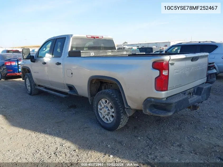 2021 Chevrolet Silverado 3500Hd 4Wd Double Cab Long Bed Wt VIN: 1GC5YSE78MF252467 Lot: 40372963