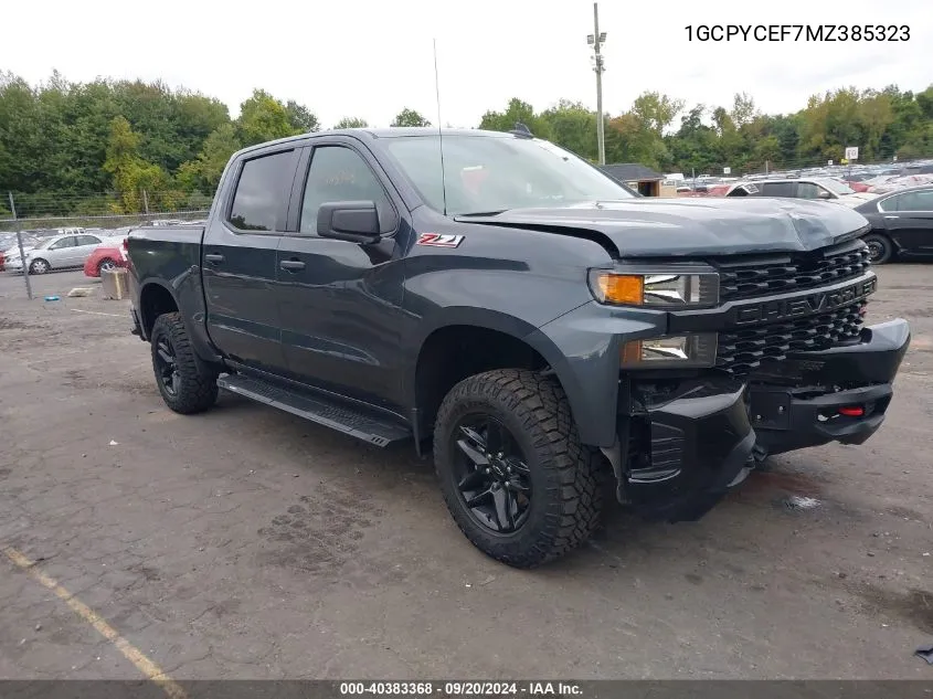 2021 Chevrolet Silverado 1500 4Wd Short Bed Custom Trail Boss VIN: 1GCPYCEF7MZ385323 Lot: 40383368