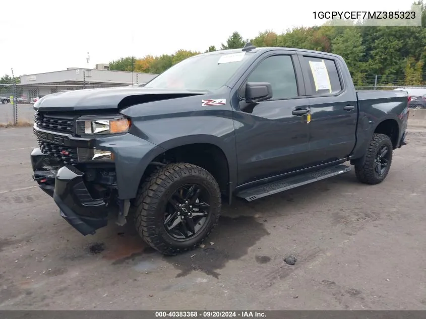 2021 Chevrolet Silverado 1500 4Wd Short Bed Custom Trail Boss VIN: 1GCPYCEF7MZ385323 Lot: 40383368