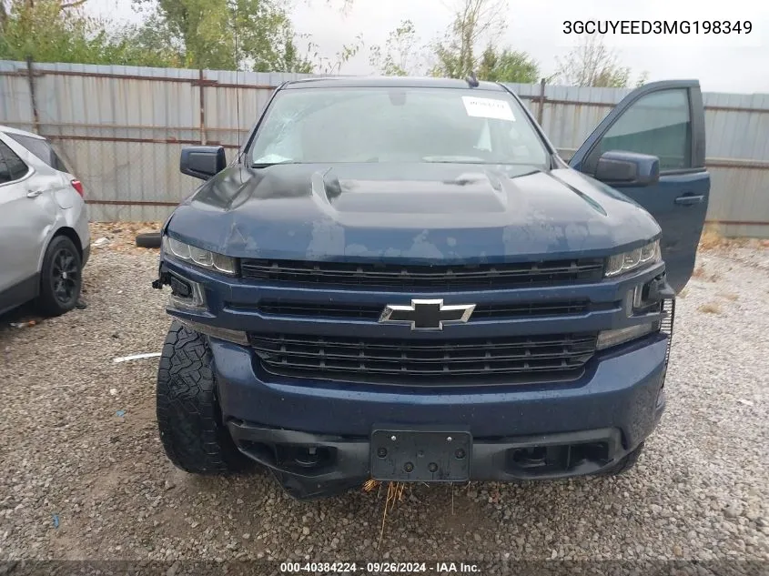 2021 Chevrolet Silverado 1500 K1500 Rst VIN: 3GCUYEED3MG198349 Lot: 40384224