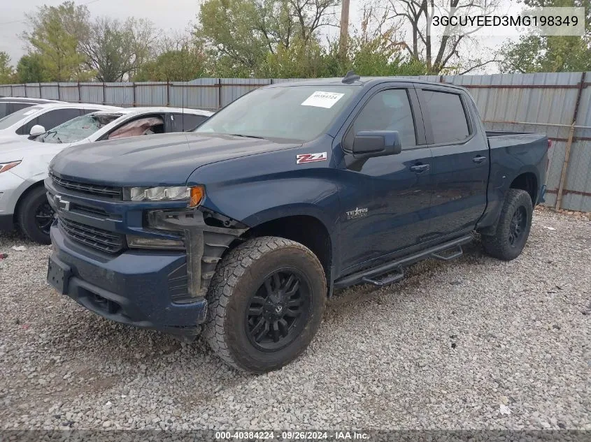 2021 Chevrolet Silverado 1500 K1500 Rst VIN: 3GCUYEED3MG198349 Lot: 40384224