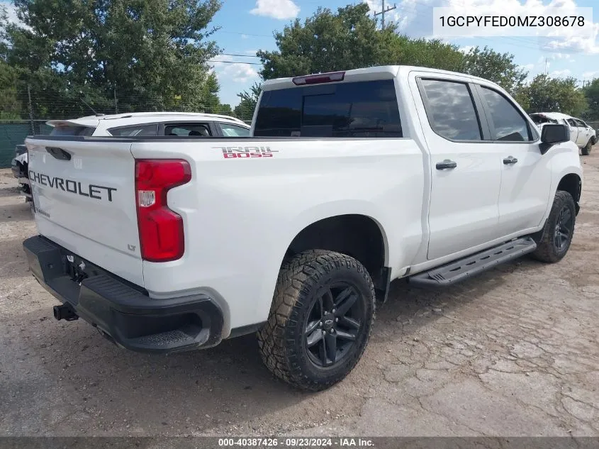 2021 Chevrolet Silverado 1500 4Wd Short Bed Lt Trail Boss VIN: 1GCPYFED0MZ308678 Lot: 40387426