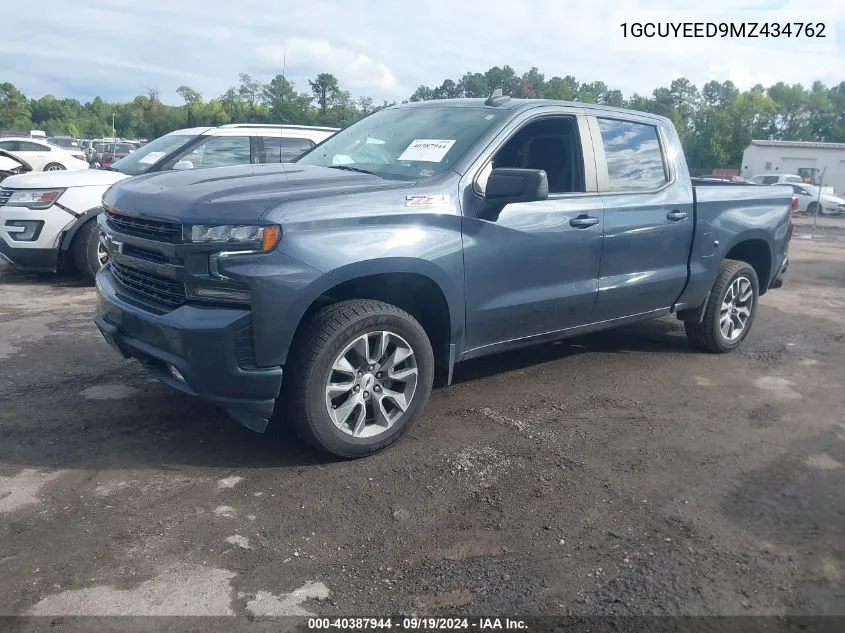 2021 Chevrolet Silverado 1500 4Wd Short Bed Rst VIN: 1GCUYEED9MZ434762 Lot: 40387944