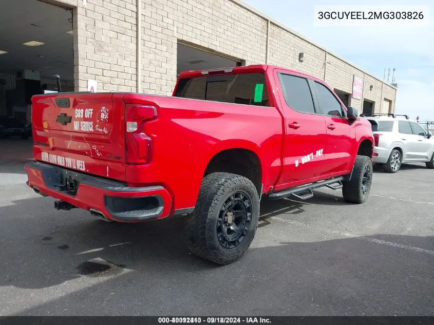 2021 Chevrolet Silverado 1500 4Wd Short Bed Rst VIN: 3GCUYEEL2MG303826 Lot: 40392413