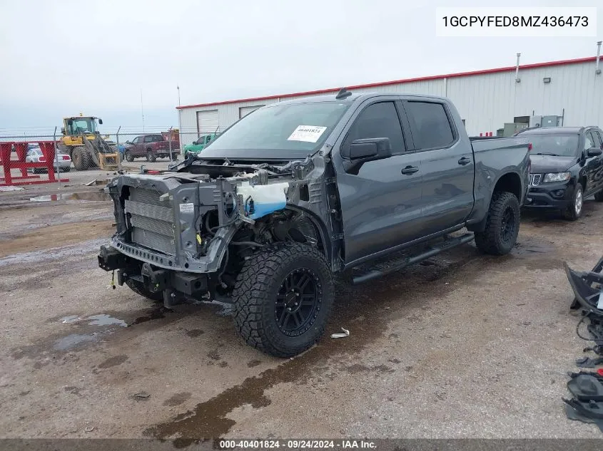 2021 Chevrolet Silverado 1500 4Wd Short Bed Lt Trail Boss VIN: 1GCPYFED8MZ436473 Lot: 40401824