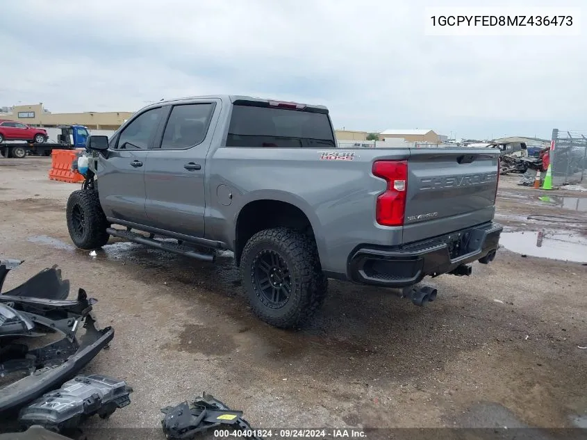 2021 Chevrolet Silverado 1500 4Wd Short Bed Lt Trail Boss VIN: 1GCPYFED8MZ436473 Lot: 40401824