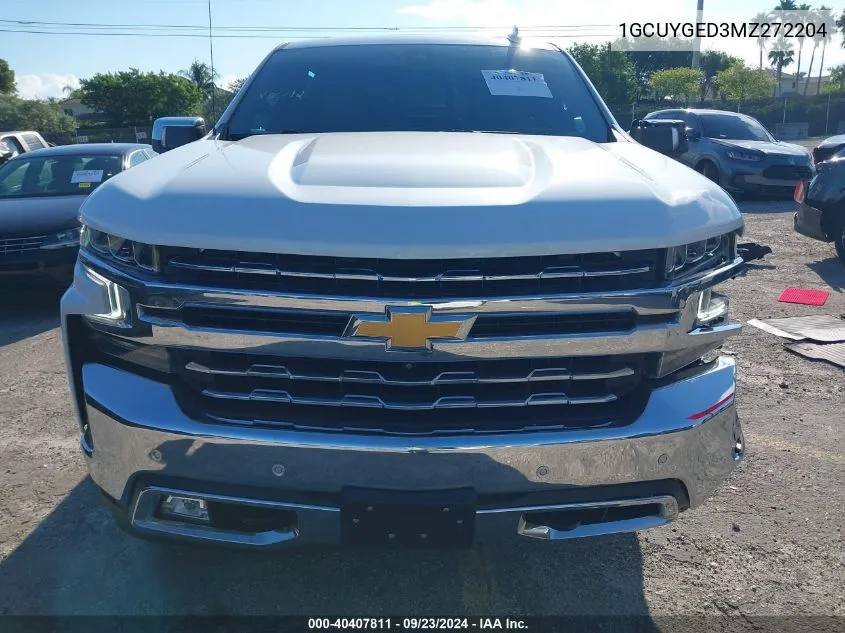 2021 Chevrolet Silverado K1500 Ltz VIN: 1GCUYGED3MZ272204 Lot: 40407811