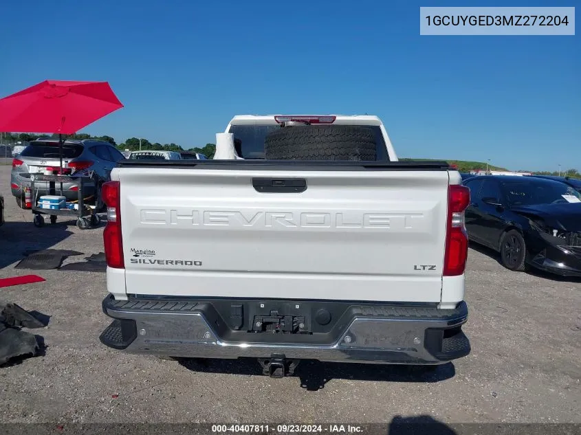 2021 Chevrolet Silverado K1500 Ltz VIN: 1GCUYGED3MZ272204 Lot: 40407811