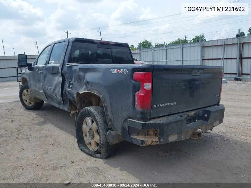 2021 Chevrolet Silverado K2500 Heavy Duty Ltz VIN: 1GC4YPEY1MF221692 Lot: 40408030