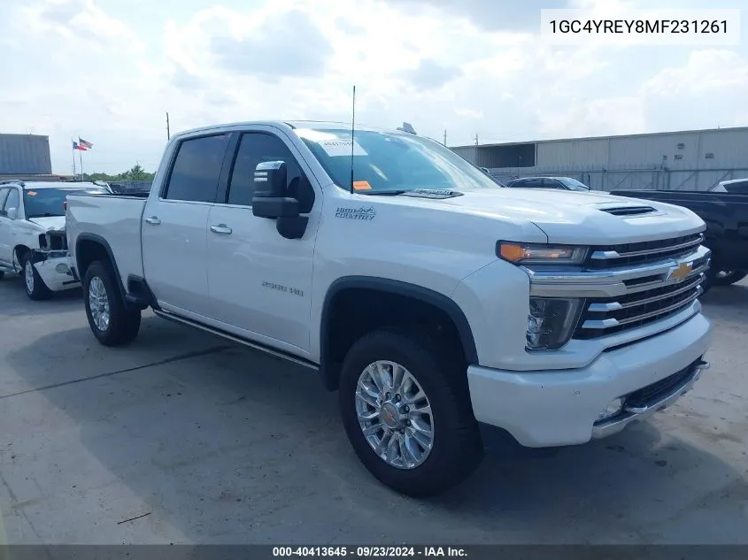 2021 Chevrolet Silverado 2500Hd 4Wd Standard Bed High Country VIN: 1GC4YREY8MF231261 Lot: 40413645