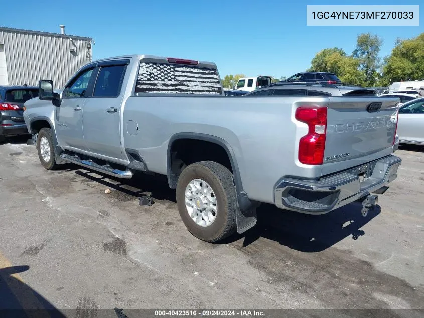 2021 Chevrolet Silverado 2500Hd K2500 Heavy Duty Lt VIN: 1GC4YNE73MF270033 Lot: 40423516