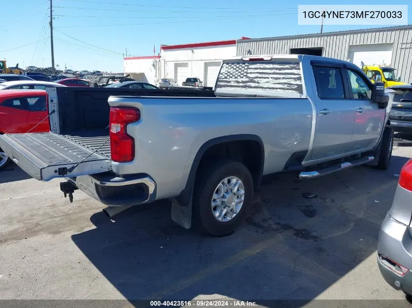 2021 Chevrolet Silverado 2500Hd K2500 Heavy Duty Lt VIN: 1GC4YNE73MF270033 Lot: 40423516