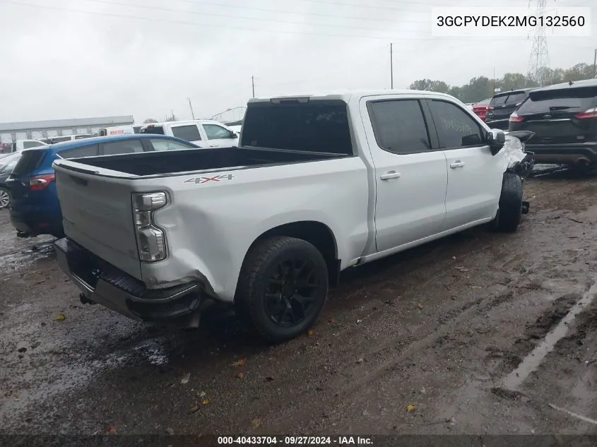 2021 Chevrolet Silverado 1500 4Wd Short Bed Lt VIN: 3GCPYDEK2MG132560 Lot: 40433704