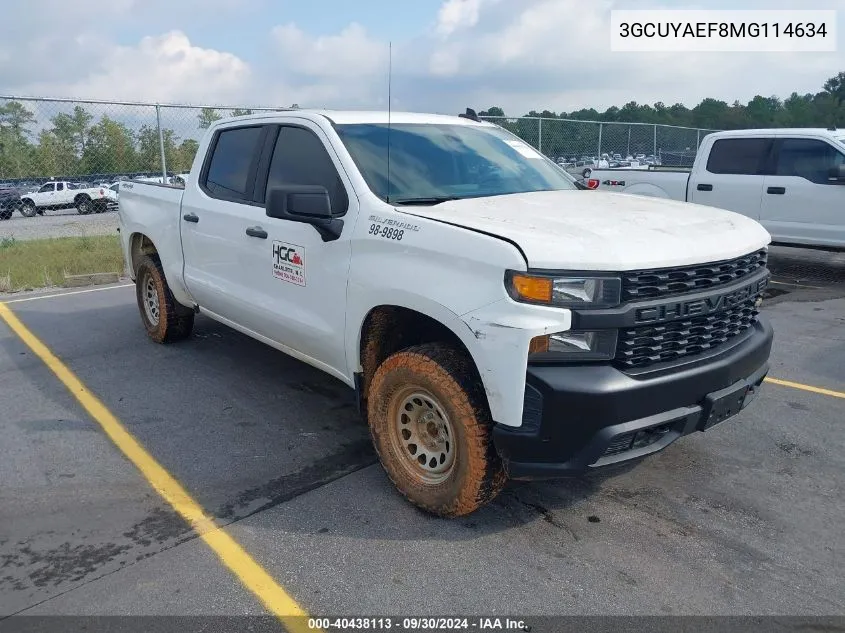 2021 Chevrolet Silverado 1500 K1500 VIN: 3GCUYAEF8MG114634 Lot: 40438113