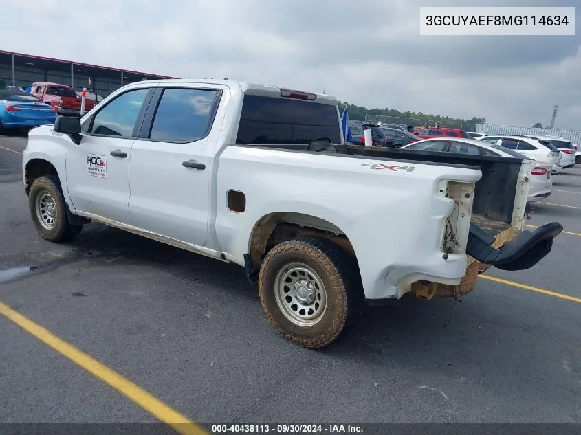 2021 Chevrolet Silverado 1500 K1500 VIN: 3GCUYAEF8MG114634 Lot: 40438113