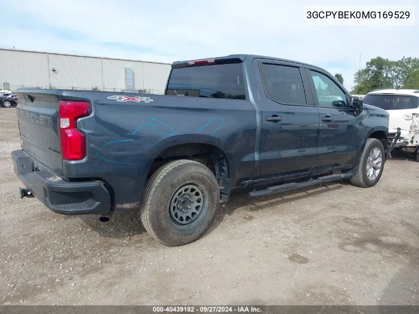 2021 Chevrolet Silverado 1500 4Wd Short Bed Custom VIN: 3GCPYBEK0MG169529 Lot: 40439182