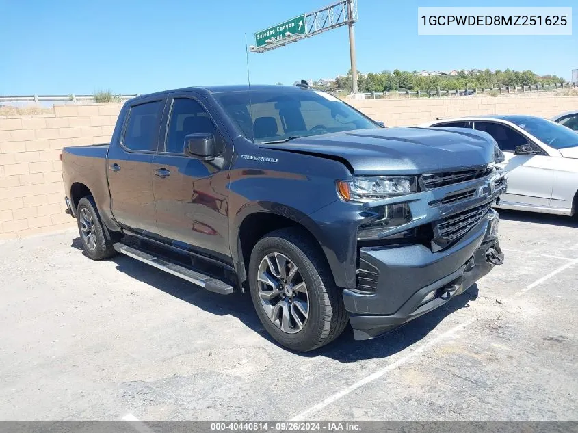 2021 Chevrolet Silverado 1500 2Wd Short Bed Rst VIN: 1GCPWDED8MZ251625 Lot: 40440814