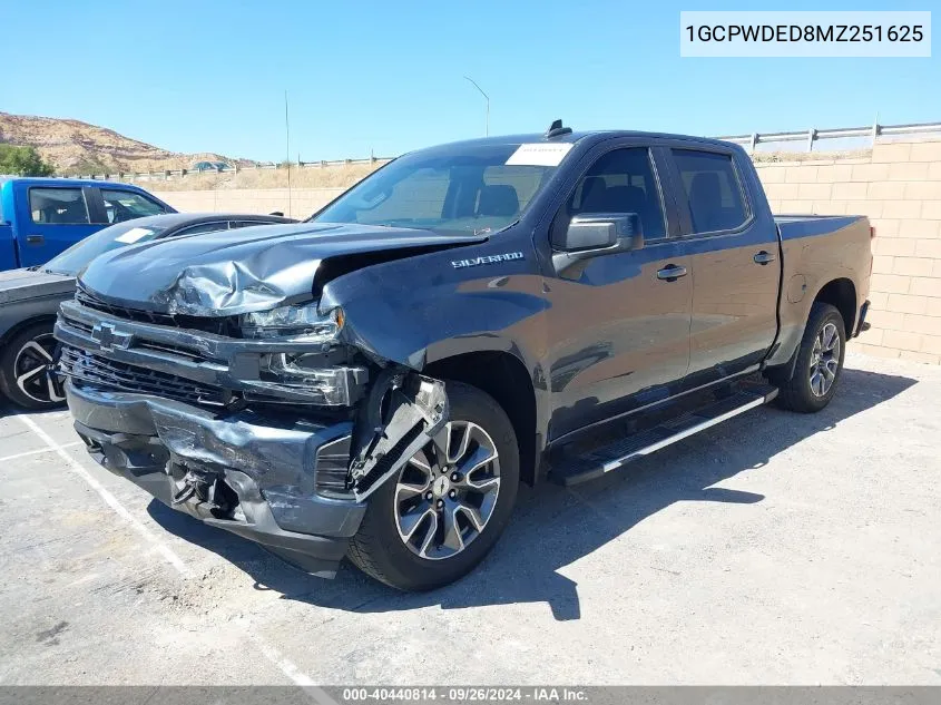 2021 Chevrolet Silverado 1500 2Wd Short Bed Rst VIN: 1GCPWDED8MZ251625 Lot: 40440814