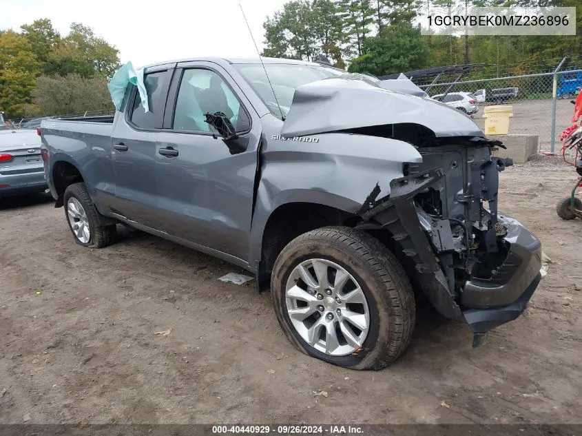 2021 Chevrolet Silverado K1500 Custom VIN: 1GCRYBEK0MZ236896 Lot: 40440929