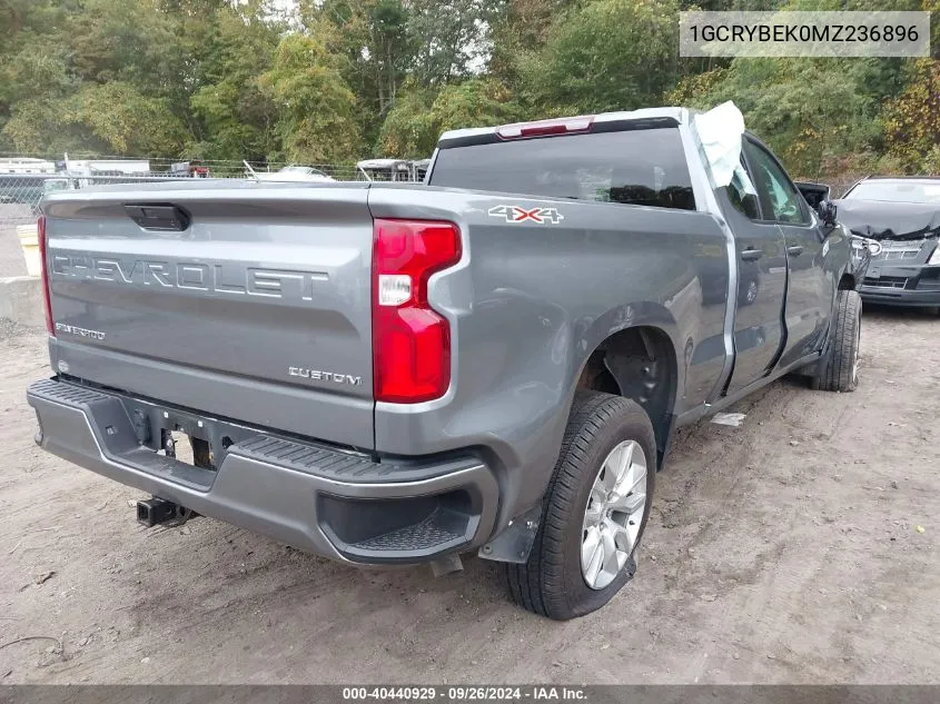 2021 Chevrolet Silverado K1500 Custom VIN: 1GCRYBEK0MZ236896 Lot: 40440929