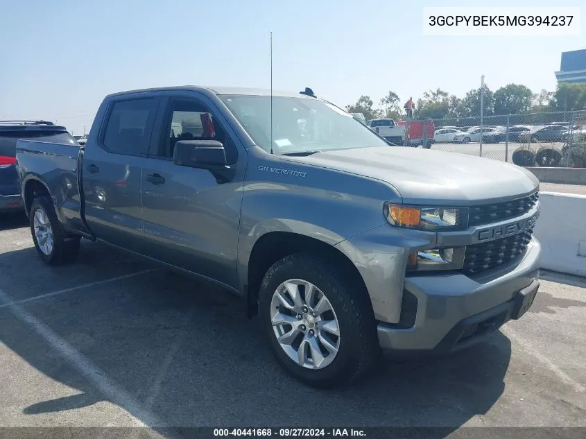 2021 Chevrolet Silverado 1500 4Wd Standard Bed Custom VIN: 3GCPYBEK5MG394237 Lot: 40441668