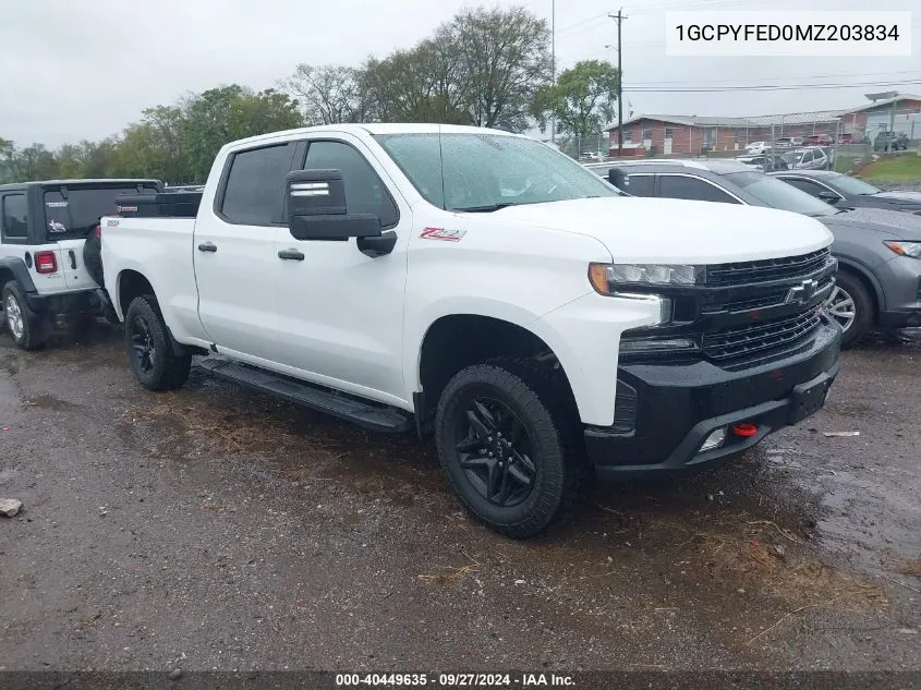 2021 Chevrolet Silverado 1500 4Wd Standard Bed Lt Trail Boss VIN: 1GCPYFED0MZ203834 Lot: 40449635