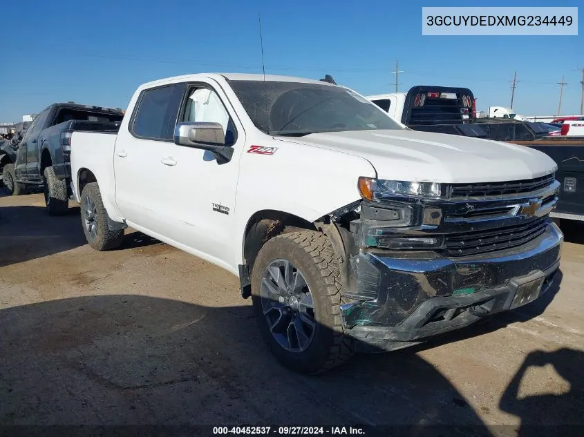 2021 Chevrolet Silverado 1500 4Wd Short Bed Lt VIN: 3GCUYDEDXMG234449 Lot: 40452537