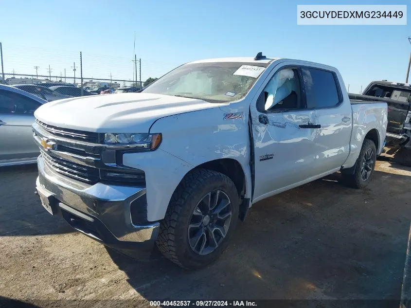 2021 Chevrolet Silverado 1500 4Wd Short Bed Lt VIN: 3GCUYDEDXMG234449 Lot: 40452537