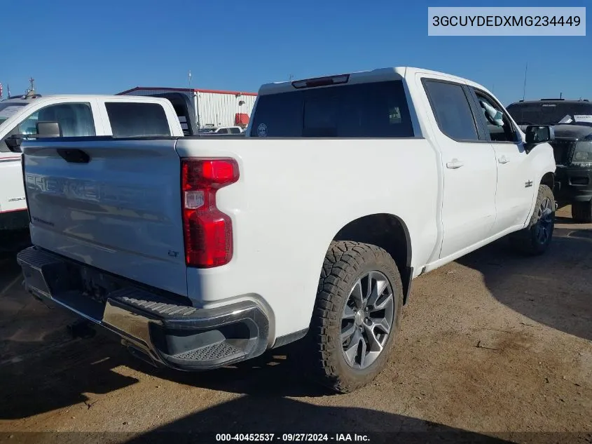 2021 Chevrolet Silverado 1500 4Wd Short Bed Lt VIN: 3GCUYDEDXMG234449 Lot: 40452537