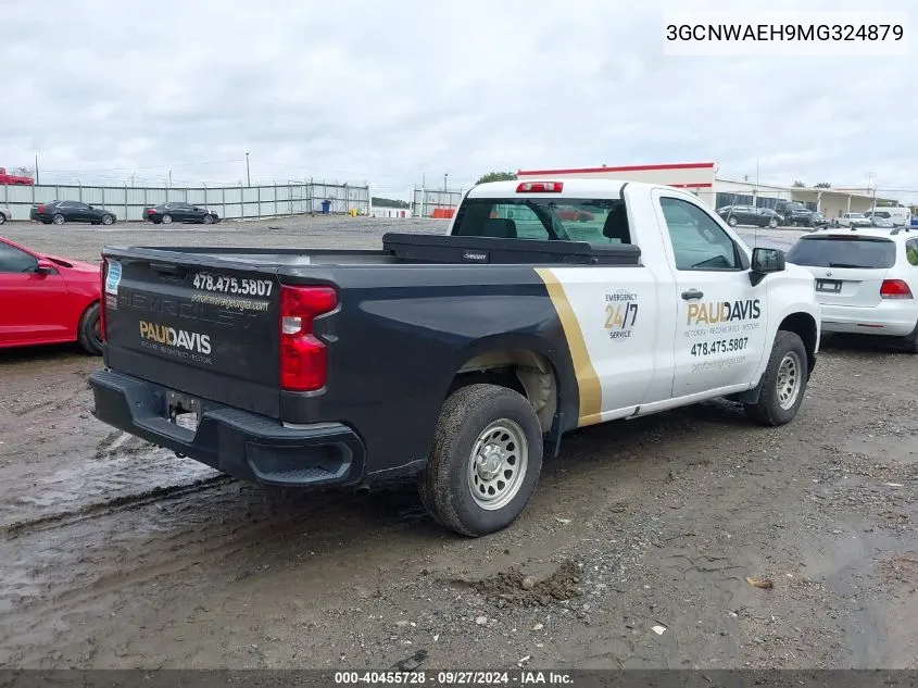 2021 Chevrolet Silverado 1500 2Wd Regular Cab Long Bed Wt VIN: 3GCNWAEH9MG324879 Lot: 40455728