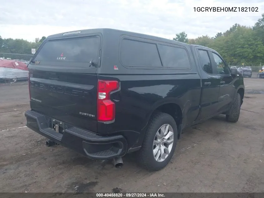 2021 Chevrolet Silverado 1500 4Wd Double Cab Standard Bed Custom VIN: 1GCRYBEH0MZ182102 Lot: 40458820